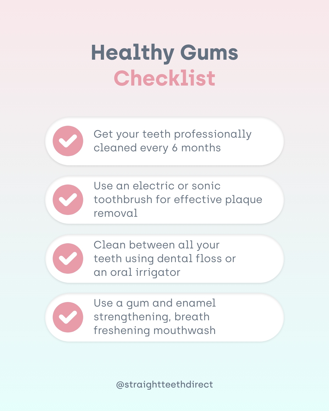 healthy gums checklist