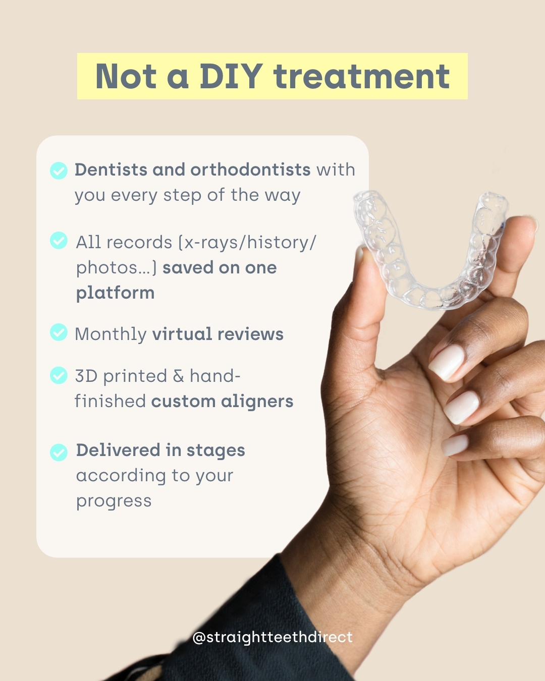 Straight Teeth Direct clear aligners are not DYI
