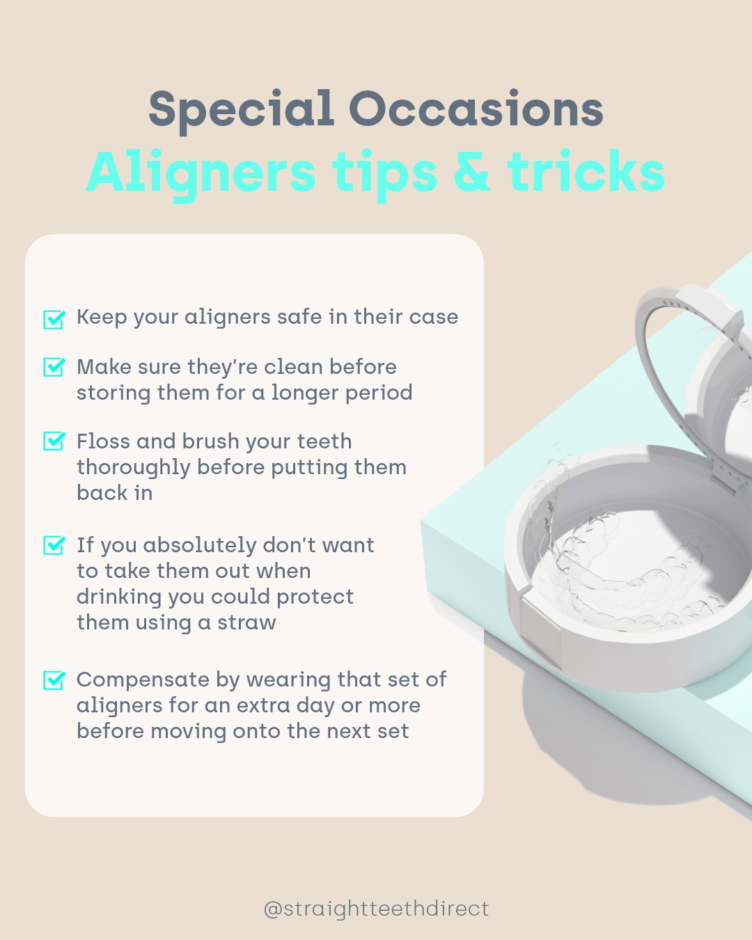 Special occasions clear aligner tips