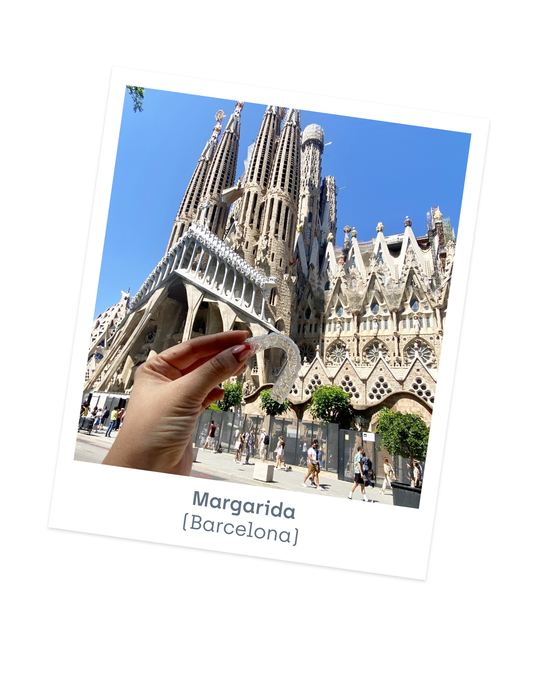 Trip to Barcelona photo with clear aligners